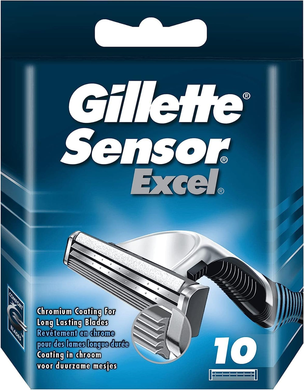 Gillette Sensor Excel cartridges close-up showing blades for a precise shave.