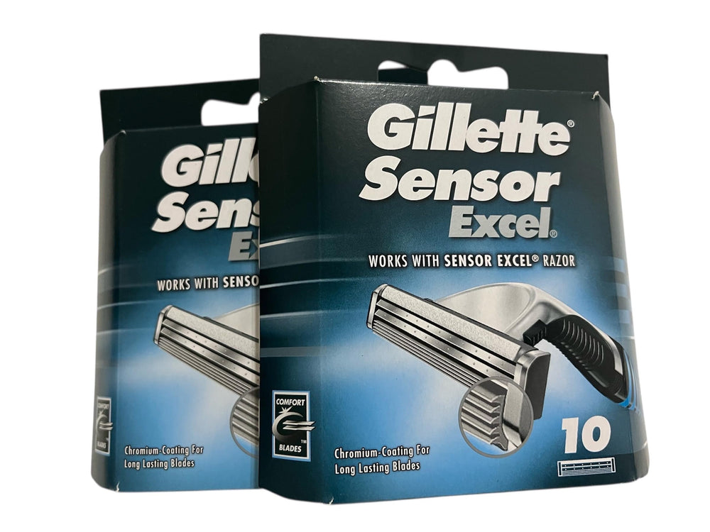 Gillette Sensor Excel cartridges front view show sleek design for a smooth shave.
