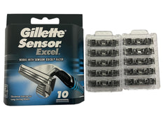 Gillette Sensor Excel cartridges packaging and count ideal for stocking up and travel.