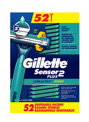 Gillette Sensor2 Plus Razor box 52-pack bulk value for households.