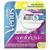 Gillette Venus ComfortGlide Sugarberry blades close-up showing moisture bars for smooth shave