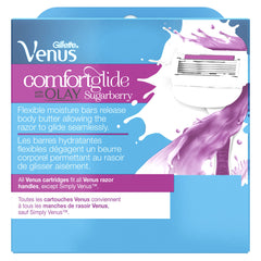 Gillette Venus ComfortGlide Sugarberry moisture bars close-up delivering conditioning release