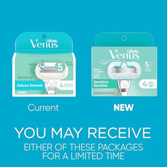 Gillette Venus Deluxe Smooth Sensitive pivoting-head close-up for easy maneuvering around knees and ankles.