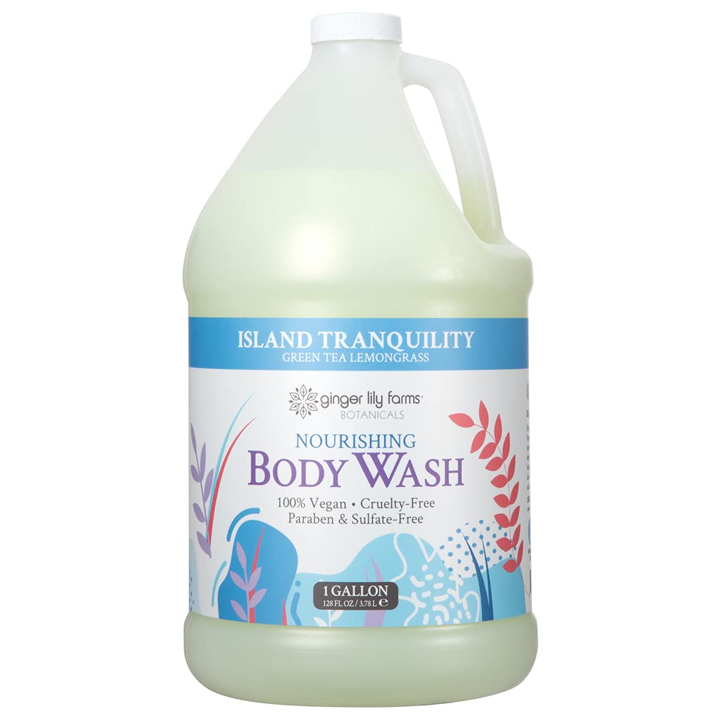 Ginger Lily Farms Botanicals Nourishing Body Wash bottle with Island Tranquility for silky daily cleansing
