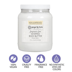 Ginger Lily Farms Botanicals whipped texture conveys light, non-greasy hydration upon application