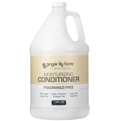 Ginger Lily Farms conditioner bottle showing fragrance-free hydration for all hair types