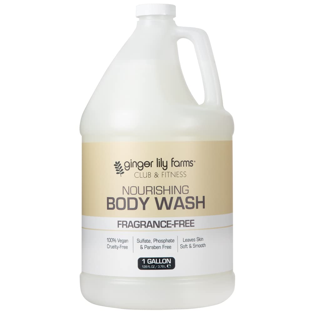 Ginger Lily Farms Club & Fitness nourishing body wash bottle for daily gentle cleansing