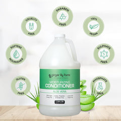 Ginger Lily Farms 1-gallon refill promotes eco-friendly, low-waste hair care routines.