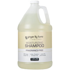 Ginger Lily Farms Club & Fitness shampoo bottle front—fragrance-free moisturizing care for all hair types.