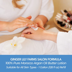 Ginger Lily Farms Salon Formula ingredient blend emphasizes vitamins and shea butter for hydration.