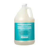 Ginger Lily Farms salon formula shampoo bottle shows argan oil conditioning for all hair types