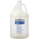 Ginger Lily Farms ZeroDerm bottle pour showing fragrance-free cleansing for sensitive skin.