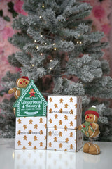 Gingerbread-pattern hair foil closeup for precise, creative Christmas highlights.