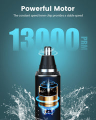Ginity trimmer with interchangeable heads enables shared use and easy hygiene.