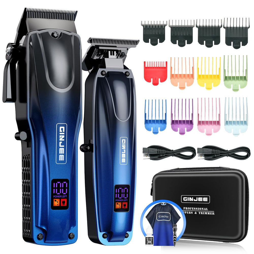 GinJee professional hair clipper cordless-corded shows versatile power for precise home cuts.