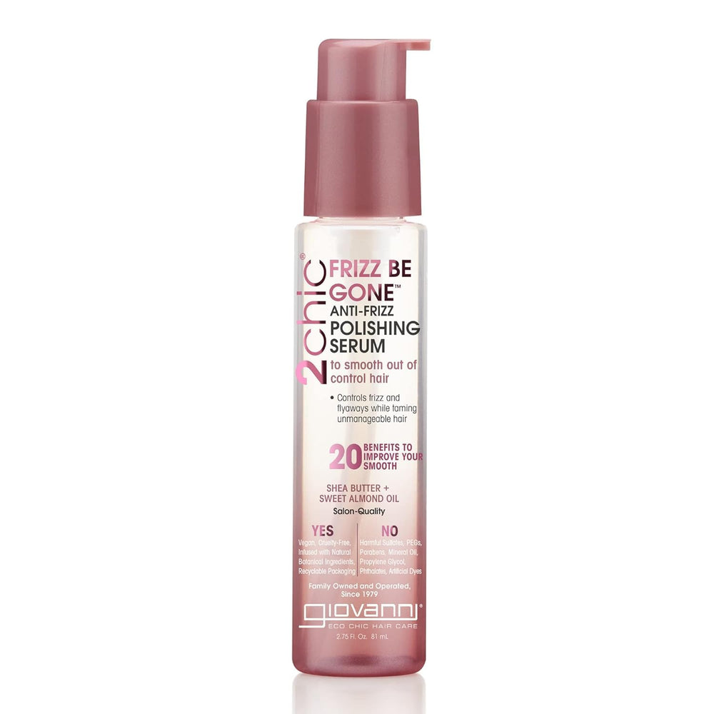 Giovanni 2chic Frizz Be Gone bottle closeup for smoothing and shine