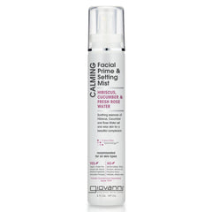 GIOVANNI calming facial prime setting mist hibiscus - refreshing hydration for balanced skin.