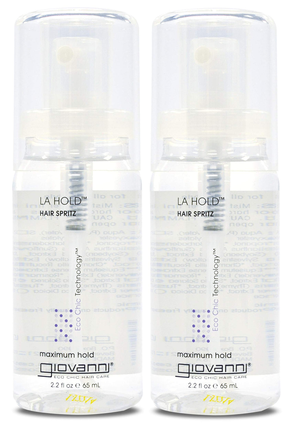Giovanni L.A. Hold Hair Spray bottle front view for on-the-go styling.