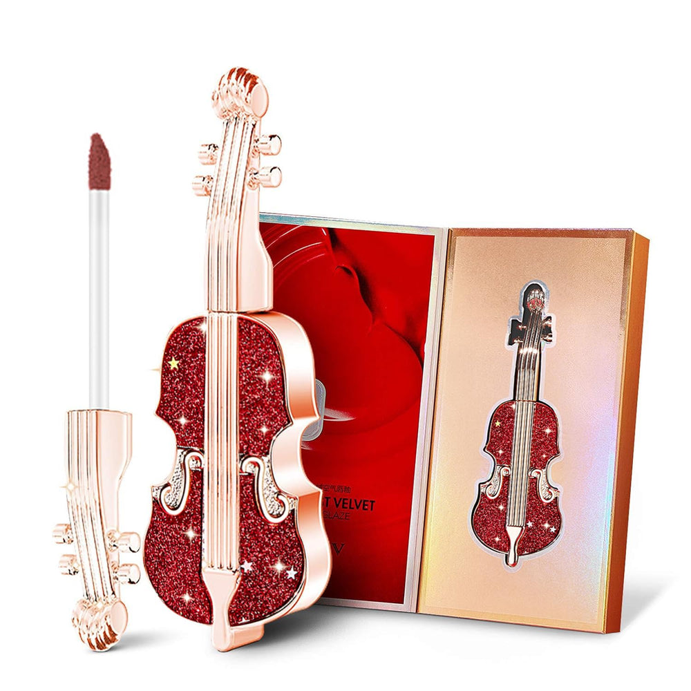 Gireatick violin-lipstick-design decorative art piece on vanity.