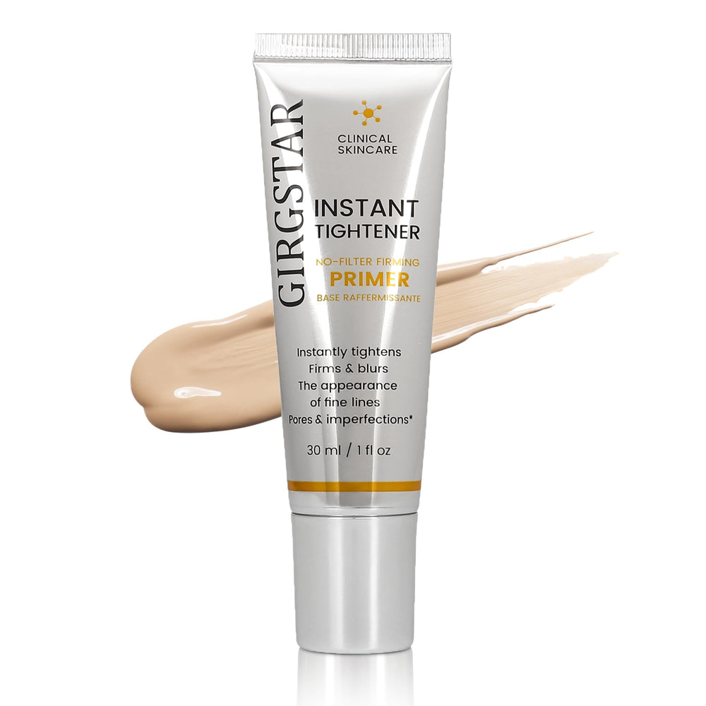 Girgstar Instant Face Blurring Primer bottle creates a smooth, long-wear makeup base.