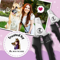 Girl With The Dogs pet nail clippers with guard protection for safe overcutting prevention.