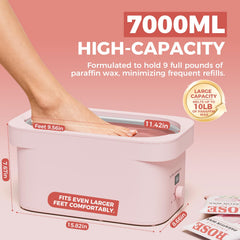 GIRLEARLE digital controls close-up showing precise temperature for customized paraffin therapy.