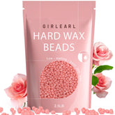 GIRLEARLE hard wax beads rose oil closeup for sensitive skin and spa-like results.