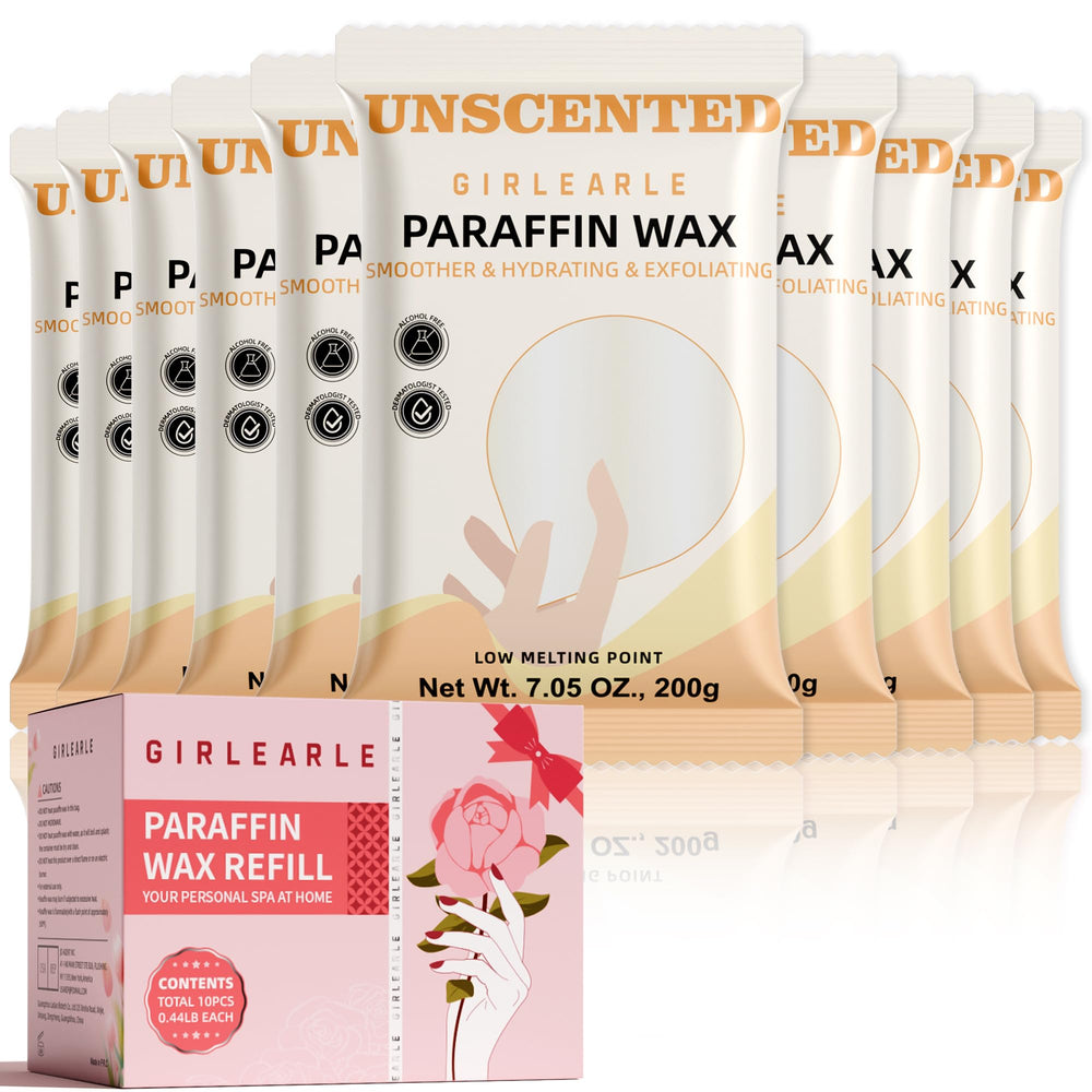 GIRLEARLE paraffin wax blocks 10x200g neatly packaged for long-lasting hand and foot care