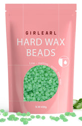 GIRLEARLE Wax Beads Aloe Vera packaging highlights at-home waxing convenience.