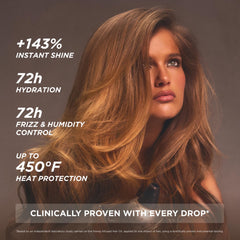 Gisou Honey Infused Hair Oil Mini glossy hair shot showcases instant shine