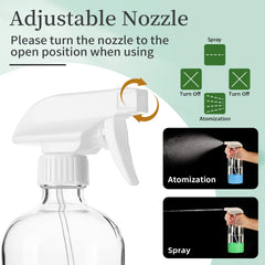 GIVAMEIHF 16oz clear glass bottle for refillable cleaning solutions and DIY blends