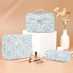 Givurao floral aesthetic makeup bag pattern closeup captures cheerful design and mood boosting appeal