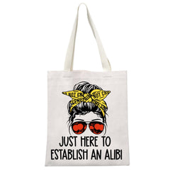 GJTIM true crime makeup bag front view, portable alibi tote for fans.
