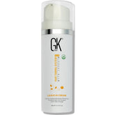 GK HAIR vegan leave-in conditioner bottle for frizz control and smoothness.