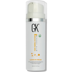 GK HAIR vegan leave-in conditioner bottle for frizz control and smoothness.
