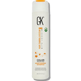 GK Hair vegan shampoo bottle shows color protection for vibrant color-treated hair.