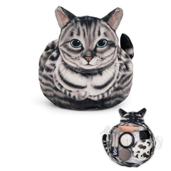 GKIOYRO drawstring makeup bag gray cat front view showing spacious interior for cosmetics on trips