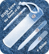 Gladzy Czech glass nail-file buffer for natural nails with dual sides, smoothing edges