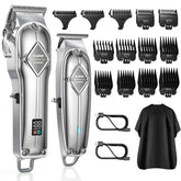 GLAKER hair clippers cordless kit silver for pro-grade home grooming.