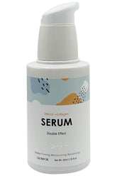 GlamFox Retinol + Collagen Serum bottle close-up highlights hydration and firming potential.