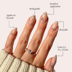 Glamnetic Astro nails glossy finish on short almond tips for quick chic wear.