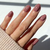 Glamnetic Fall Mauve nails kit demonstrates quick salon-quality at-home manicure.