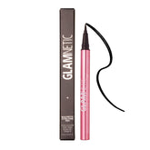 Glamnetic felt-tip magnetic eyeliner pen with black cap offers precise, quick-drying lash placement.