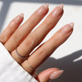 Glamnetic GlamZilla nails feature velvet French tip for an elegant wedding-ready look.