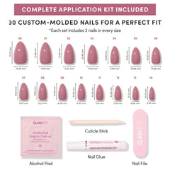 Glamnetic Mauve Obsession file and cuticle stick for easy shaping and prep.