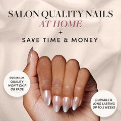Glamnetic Polar Night nails show glossy velvet finish for durable, salon-like shine