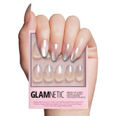 Glamnetic Polar Night nails with ombre silver tips for icy, salon-quality manicure at home