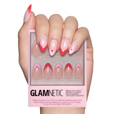 Glamnetic Pure Hearted nails closeup with heart accents for romantic style.