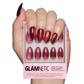 Glamnetic Ruby Slipper closeup showing velvet finish for luxe at-home manicure