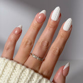 Glamnetic Sweater Weather nails with glossy finish for salon-like shine.